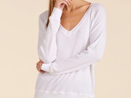 V-NECK BOYFRIEND LONG SLEEVE TOP Cheap