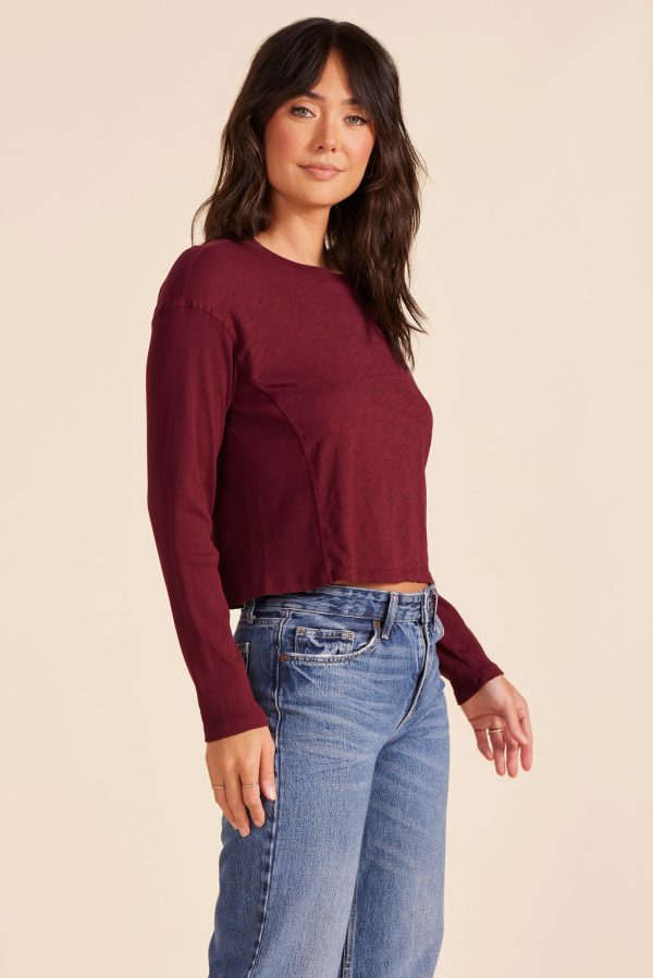 SIDE RIBBED LONG SLEEVE TEE Hot on Sale