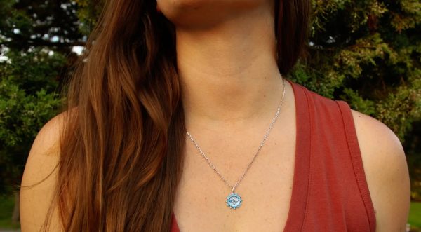 Be Luxurious - Silver & Blue Topaz Bee-Inspired Pendant & Necklace Hot on Sale