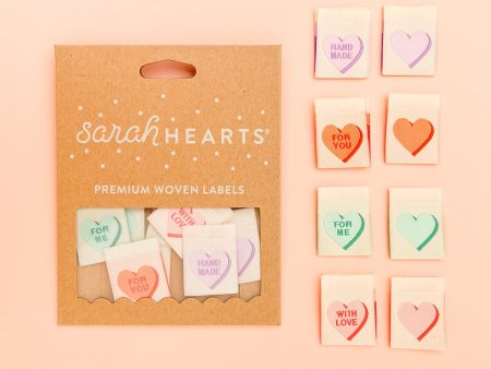 Woven Sew-In Labels - Valentine s Day Candy Heart Multipack (pack of 8) Fashion