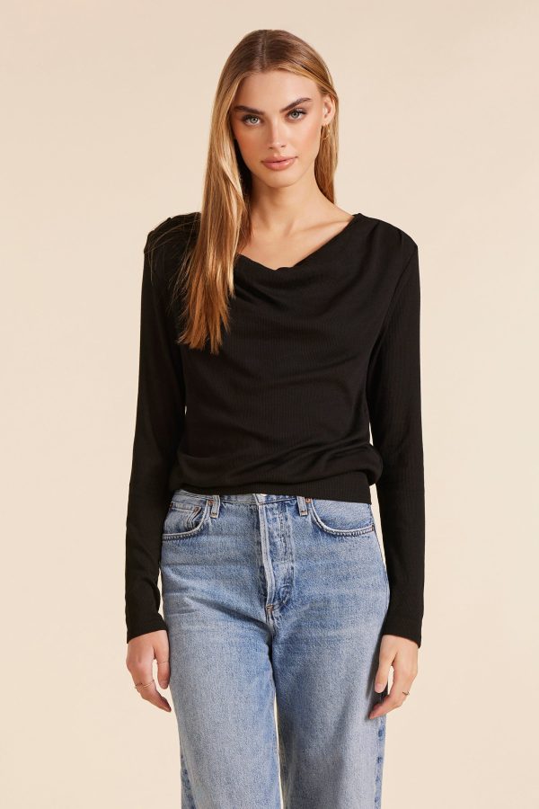 COWL NECK LONG SLEEVE TOP For Discount