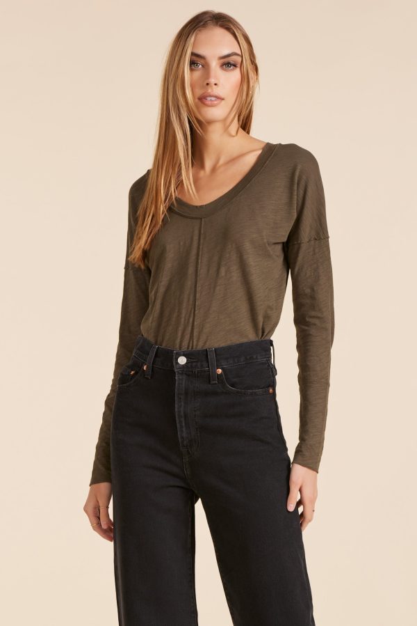 DROP SHOULDER LONG SLEEVE TEE on Sale