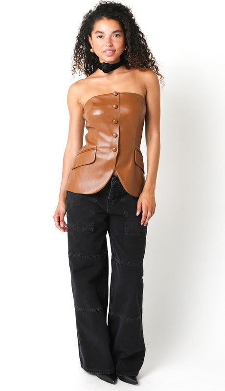 Girlie Leather Top For Sale