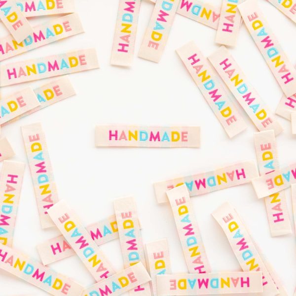 Woven Sew-In Labels - Colorful Handmade (pack of 8) Online now