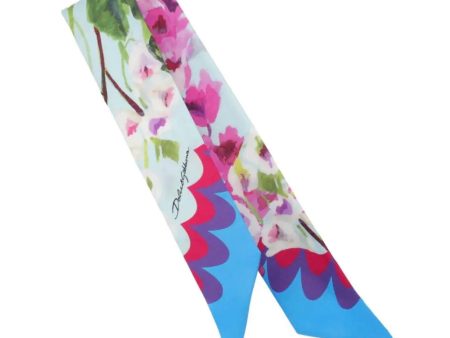 Bluebell-Print Silk Twill Headscarf Floral by Dolce & Gabbana For Discount