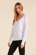 V-NECK BOYFRIEND LONG SLEEVE TOP Cheap