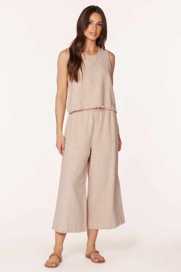 RAW EDGE CROPPED PANT For Sale