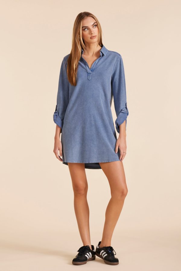 TAB SLEEVE SHIRT DRESS on Sale