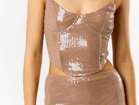 Stefani Sequin Corset Top on Sale