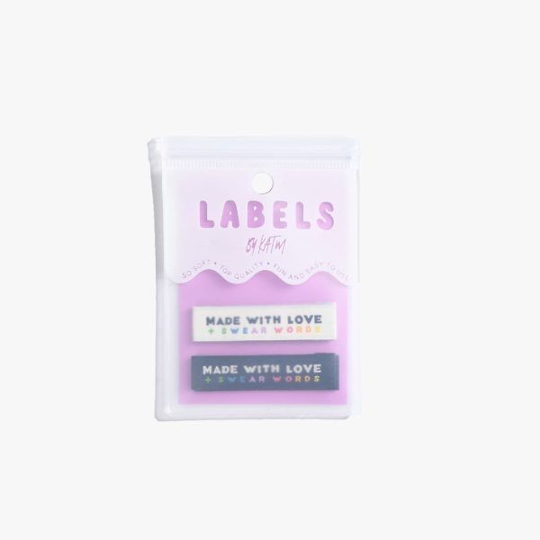 Woven Sew-In Labels - Made With Love And Swear Words (pack of 6) For Sale