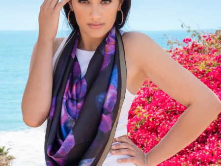 Black Orchid - Square Silk Scarf Online