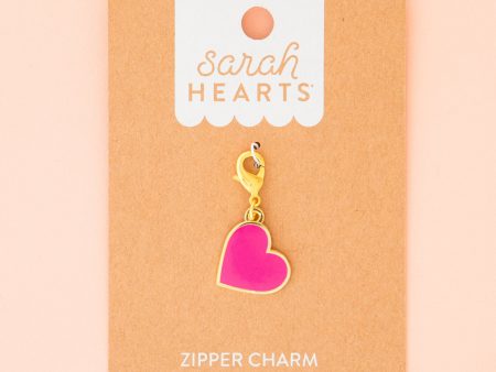 Sarah Hearts - Pink Heart Zipper Charm on Sale