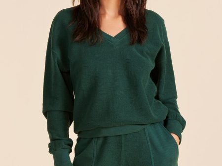 V-NECK BALLOON SLEEVE SWEATSHIRT Fashion