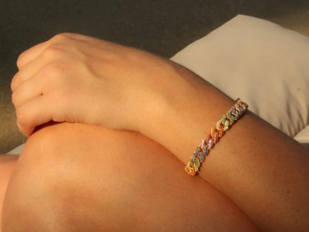 Rainbow Pave Cuban Bracelet For Discount