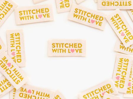 Woven Sew-In Labels - Stitched With Love (pack of 8) Online Sale