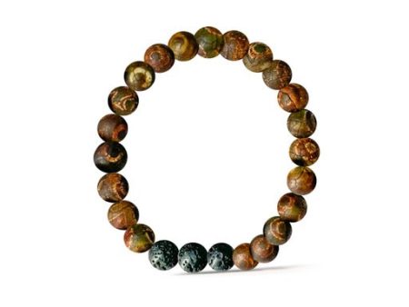 Fossil Brown Agate Essential Oil Bracelet Fashion