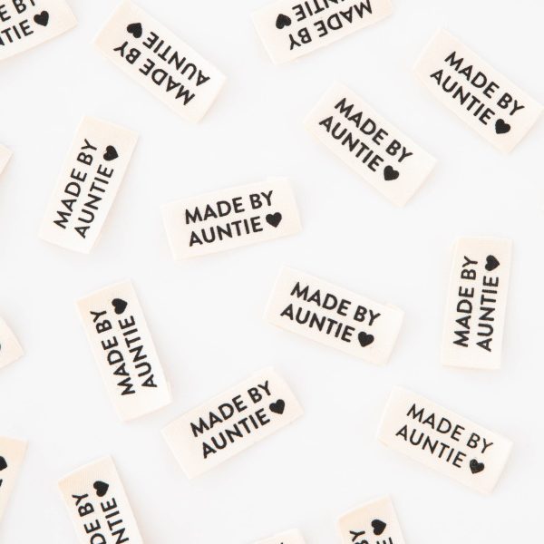 Woven Sew-In Labels - Made by Auntie Organic Cotton (pack of 8) Supply